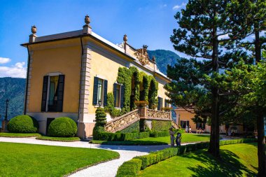 View of Villa del Balbianello overlooking Lake Como in Lenno, Lombardy, Italy. High quality photo