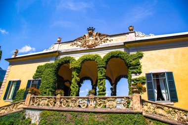 View of Villa del Balbianello overlooking Lake Como in Lenno, Lombardy, Italy. High quality photo