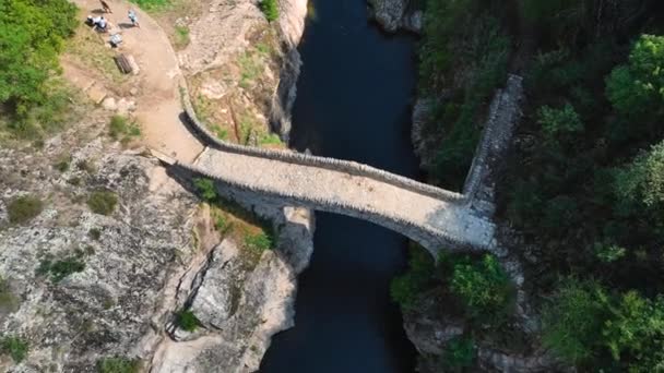 Pont Diable Devil Bridge Ain Thueyts Village Ardeche Department Southern — стокове відео