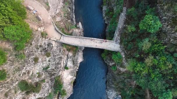 Pont Diable Devil Bridge Ain Thueyts Village Ardeche Department Southern — Stock video