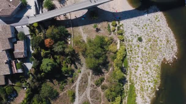 Aerial View Balazuc One Most Beautiful Village Ardeche South France — Stock video