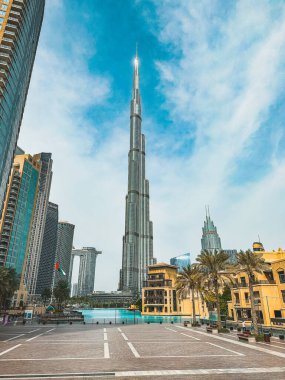 Dubai AVM yakınlarındaki Souk Al Bahar, Dubai şehir merkezi, Birleşik Arap Emirlikleri. Yüksek kalite fotoğraf