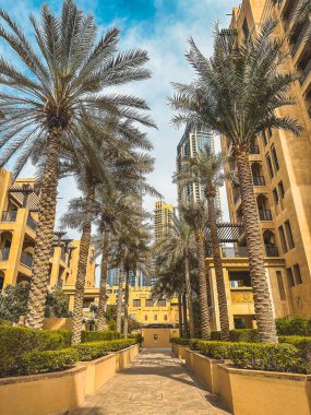 Dubai AVM yakınlarındaki Souk Al Bahar, Dubai şehir merkezi, Birleşik Arap Emirlikleri. Yüksek kalite fotoğraf