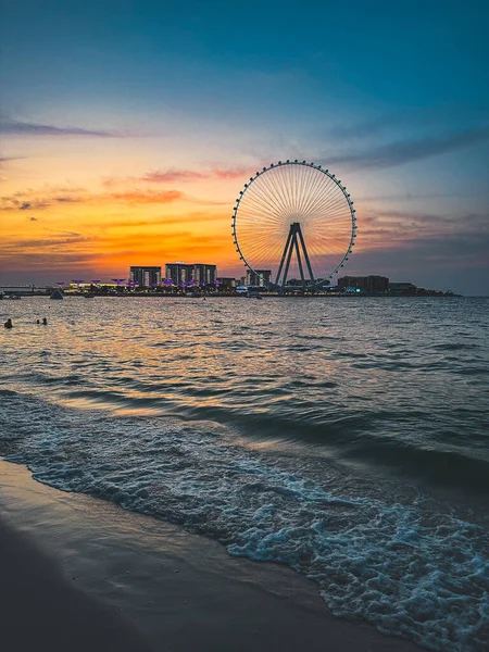 Veduta Della Spiaggia Marina Jbr Della Ruota Panoramica Ain Dubai — Foto Stock