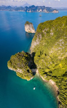 Koh Kai Tavuk Adası ve Ko Khom Krabi, Tayland, Güneydoğu Asya 'da.