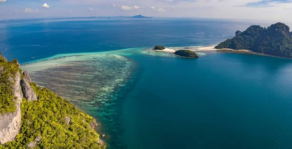 Vista Aérea Isla Pollo Koh Kai Khom Krabi Tailandia Sudeste —  Fotos de Stock