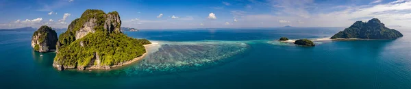 Vista Aérea Ilha Frango Koh Kai Khom Krabi Tailândia Sudeste — Fotografia de Stock