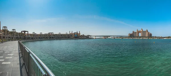 Vista Passeio Marítimo Monotrilho Bonde Ilha Palm Jumeirah Dubai Emirados — Fotografia de Stock