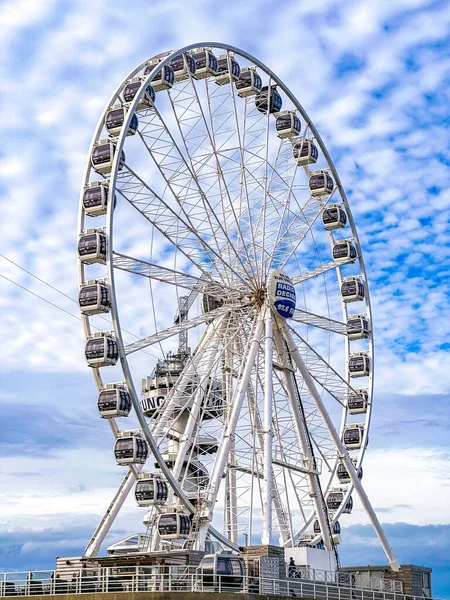 stock image Scheveningen Strand, The Pier beach and promenade in The Hague, Netherlands. High quality photo