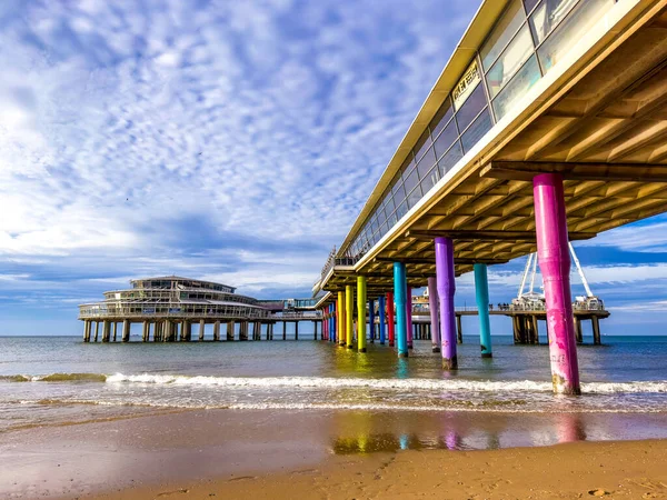 Scheveningen Strand Der Pier Strand Und Die Promenade Den Haag — Stockfoto