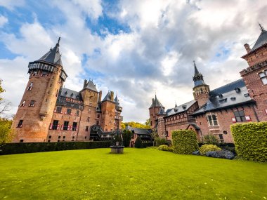 Hollanda, Utrecht 'teki De Haar Kalesi veya Kasteel de haar. Yüksek kalite fotoğraf