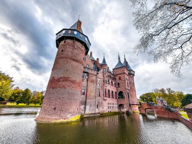 Hollanda, Utrecht 'teki De Haar Kalesi veya Kasteel de haar. Yüksek kalite fotoğraf