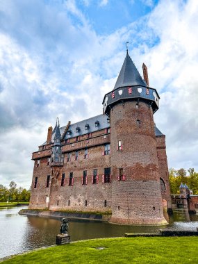 Hollanda, Utrecht 'teki De Haar Kalesi veya Kasteel de haar. Yüksek kalite fotoğraf