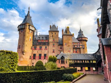 Hollanda, Utrecht 'teki De Haar Kalesi veya Kasteel de haar. Yüksek kalite fotoğraf