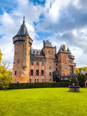 Hollanda, Utrecht 'teki De Haar Kalesi veya Kasteel de haar. Yüksek kalite fotoğraf