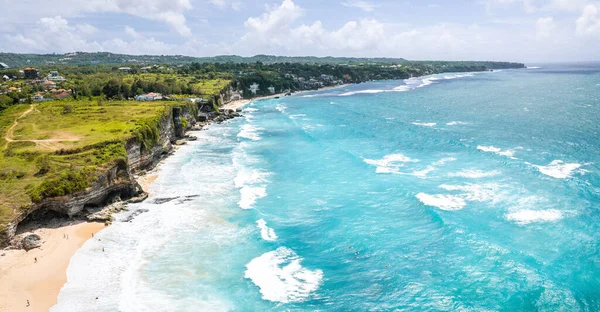 Vista Aérea Dreamland Beach Pecatu Península Bukit Ilha Bali Indonésia — Fotografia de Stock