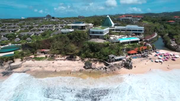 Vue Aérienne Dreamland Beach Pecatu Sur Péninsule Bukit Sur Île — Video