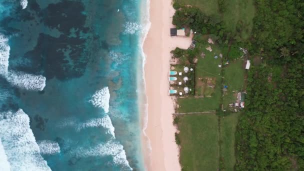 Vue Aérienne Plage Nyang Nyang Sur Côte Méridionale Bali Indonésie — Video