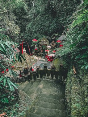 Pura Taman Pecampuhan Sala ya da Pacampuhan Sala Bangli tapınağı Ubud, Bali, Endonezya, Güney Doğu Asya