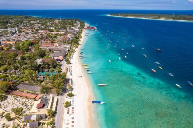Lombok, Endonezya 'daki Gili Trawangan plajındaki Feribot Terminali, Güneydoğu Asya
