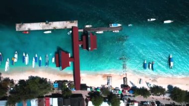 Lombok, Endonezya 'daki Gili Trawangan plajındaki Feribot Terminali, Güneydoğu Asya