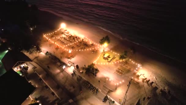 Luchtfoto Van Gili Trawangan Strand Bij Zonsondergang Lombok Indonesië Zuidoost — Stockvideo