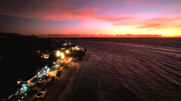 Lombok Endonezya Güney Doğu Asya Gün Batımında Gili Trawangan Plajının — Stok video