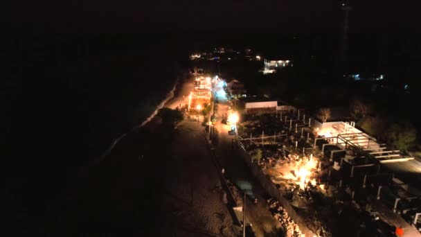 Αεροφωτογραφία Της Παραλίας Gili Trawangan Κατά Διάρκεια Του Ηλιοβασιλέματος Στο — Αρχείο Βίντεο