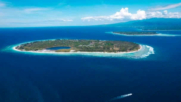 Luchtfoto Van Gili Trawangan Strand Lombok Indonesië Zuidoost Azië — Stockvideo