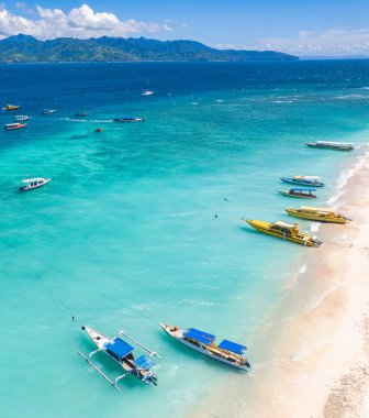 Lombok, Endonezya 'daki Gili Trawangan plajı, Güneydoğu Asya