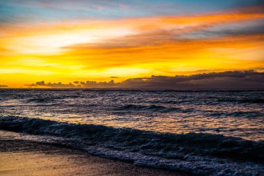 Lombok, Endonezya 'daki Gili Trawangan plajında gün batımı, Güneydoğu Asya