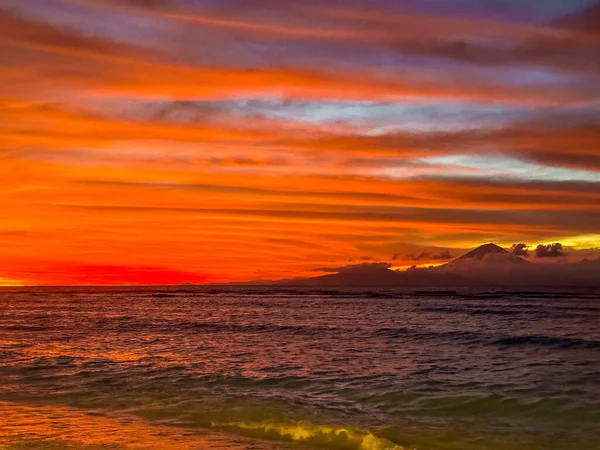 Sonnenuntergang Gili Trawangan Strand Lombok Indonesien Südostasien — Stockfoto