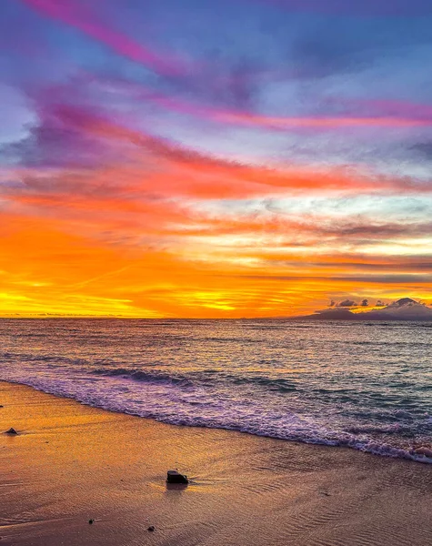 Закат Пляже Гили Траванган Ломбоке Индонезия Юго Восточная Азия — стоковое фото