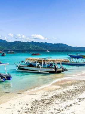 Lombok, Endonezya 'daki Gili Trawangan plajı sahili, Güneydoğu Asya