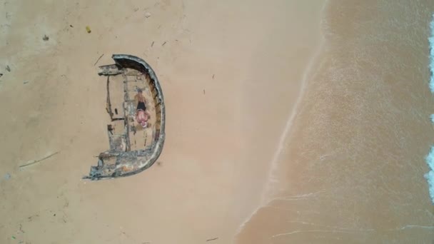 バリ島 インドネシア 東南アジアのヌンガランビーチの空中ビュー — ストック動画