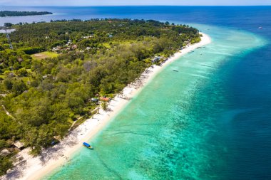 Lombok, Bali, Endonezya, Güney Doğu Asya 'daki Gili Meno' nun hava manzarası
