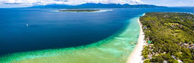 Lombok, Bali, Endonezya, Güney Doğu Asya 'daki Gili Meno' nun hava manzarası