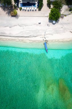 Lombok, Bali, Endonezya, Güney Doğu Asya 'daki Gili Meno' nun hava manzarası