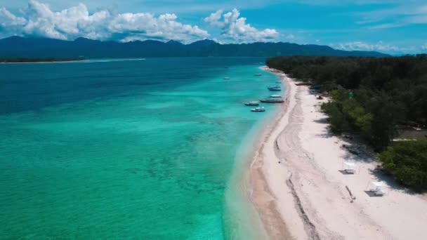 Vista Aérea Gili Meno Lombok Bali Indonésia Sudeste Ásia — Vídeo de Stock