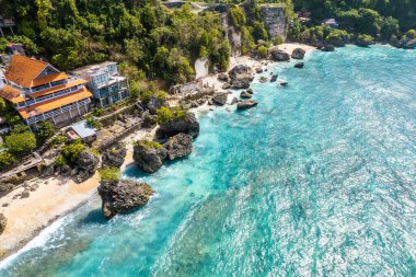 Aerial view of Bingin beach in Bali, Indonesia, south east asia clipart