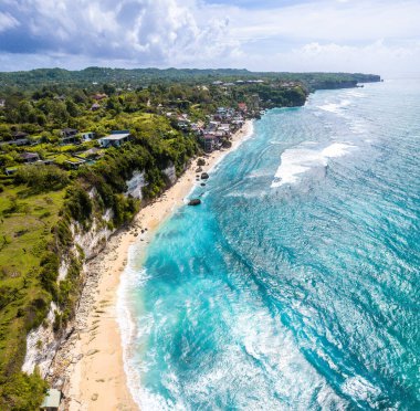 Endonezya, Bali 'deki Bingin plajının havadan görüntüsü, Güneydoğu Asya
