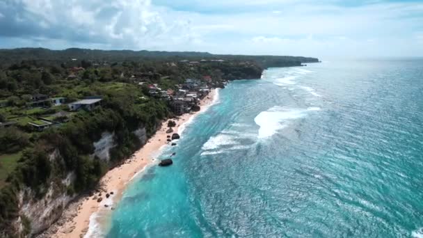 Vista Aérea Praia Bingin Bali Indonésia Sudeste Ásia — Vídeo de Stock