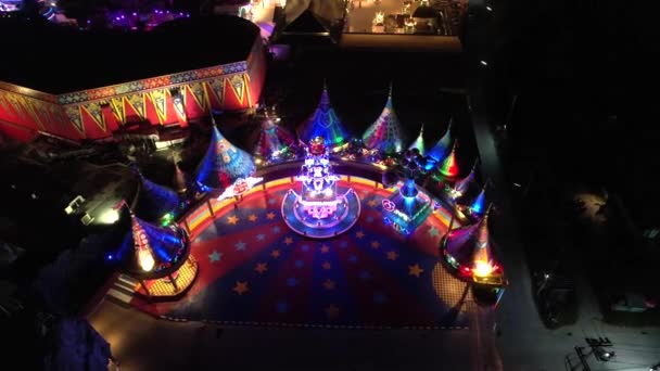Luftaufnahme Des Beleuchtungsparks Carnival Magic Phuket Thailand Hochwertiges Filmmaterial — Stockvideo