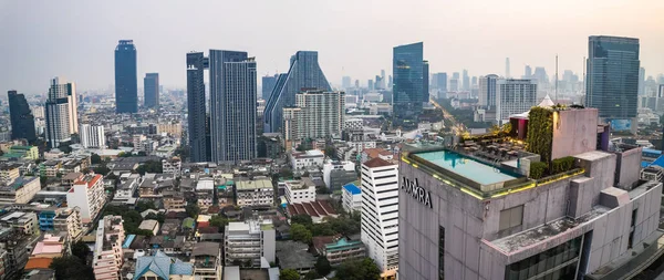 Vista Aérea Del Distrito Financiero Negocios Chong Nonsi Bangkok Tailandia — Foto de Stock