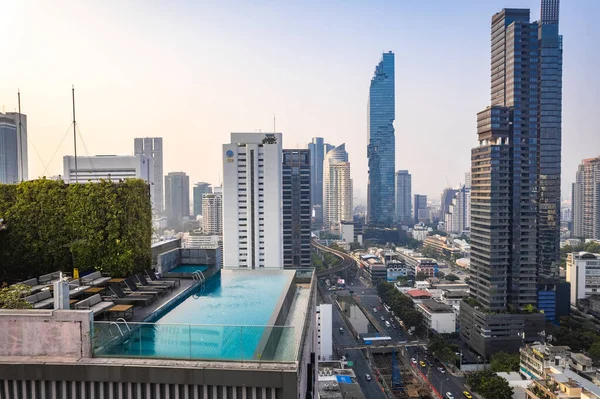 Luftaufnahme Des Geschäfts Und Finanzviertels Chong Nonsi Bangkok Thailand Südostasien — Stockfoto