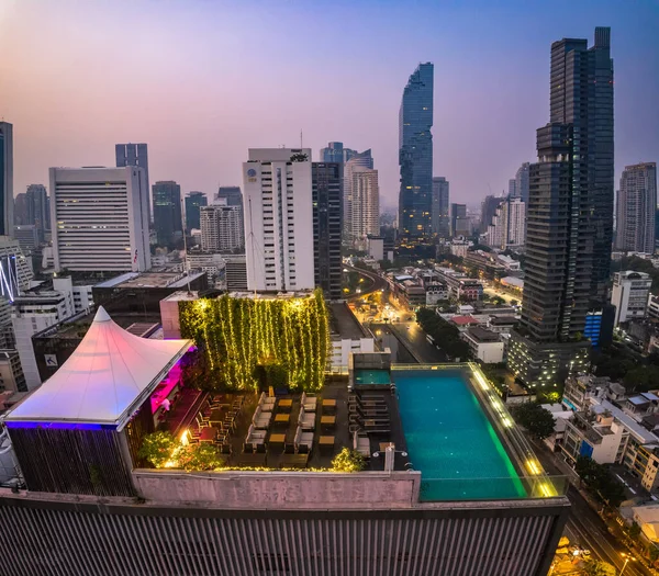 Вид Воздуха Деловой Финансовый Район Чонг Нонси Бангкоке Таиланд Юго — стоковое фото