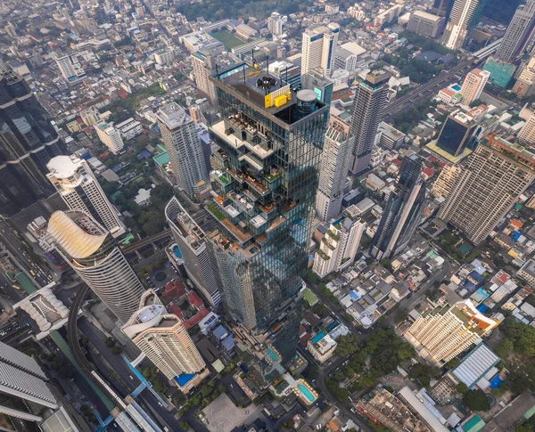 バンコク 東南アジアの青瓦台Nonsiビジネスと金融地区の空中ビュー — ストック写真