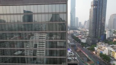 Bangkok, Tayland, Güney Asya 'daki Chong Nonsi iş ve finans bölgesinin havadan görüşü