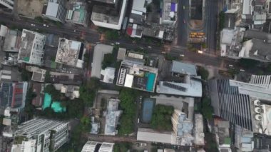 Bangkok, Tayland, Güney Asya 'daki Chong Nonsi iş ve finans bölgesinin havadan görüşü