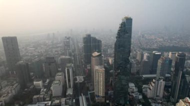 Bangkok, Tayland, Güney Asya 'daki Chong Nonsi iş ve finans bölgesinin havadan görüşü